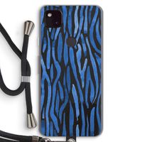 Blauwe nerven: Pixel 4a 5G Transparant Hoesje met koord