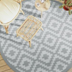 VidaXL Buitenkleed arakil ø 200 cm polypropeen grijs