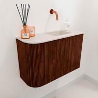 Toiletmeubel Mondiaz Joya Dlux | 61.6 cm | Meubelkleur Ruby | Faye wastafel Meli Wasbak Rechts | Zonder kraangat(en)
