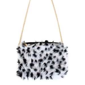 Pluche tasje Dalmatier hond print - voor dames - foute party/carnaval