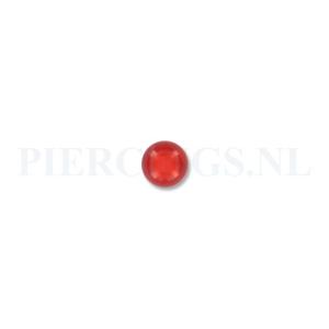 Balletje 1.6 mm acryl transparant rood 5 mm