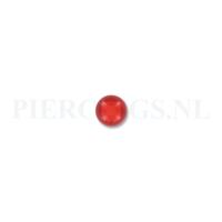 Balletje 1.6 mm acryl transparant rood 5 mm