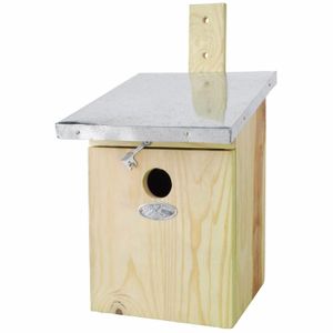 Houten vogelhuisje/nestkastje koolmees 33 cm   -