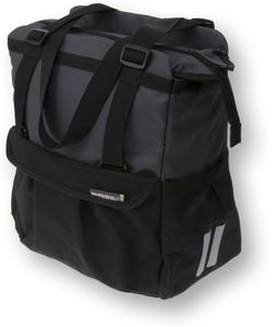 Basil shopper xl - sportieve en trendy fietstas voor boodschappen en strand, zwart/antraciet, 20l