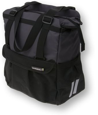 Basil shopper xl - sportieve en trendy fietstas voor boodschappen en strand, zwart/antraciet, 20l