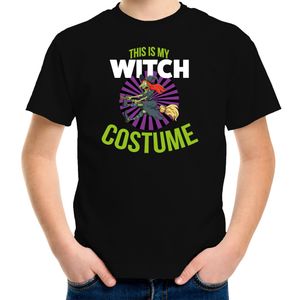 Witch costume halloween verkleed t-shirt zwart voor kinderen