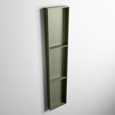 MONDIAZ EASY Nis 149,5x29,5cm in solid surface kleur Army | Army. 3 vakken geschikt voor in- of opbouw
