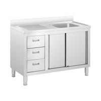 Wastafel kast - 1 Basin - Royal Catering - Roestvrij staal - 400 x 400 x 300 mm