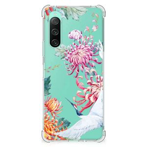 Sony Xperia 10 V Case Anti-shock Bird Flowers