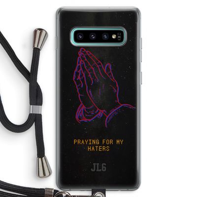 Praying For My Haters: Samsung Galaxy S10 Plus Transparant Hoesje met koord