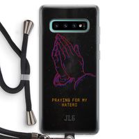 Praying For My Haters: Samsung Galaxy S10 Plus Transparant Hoesje met koord