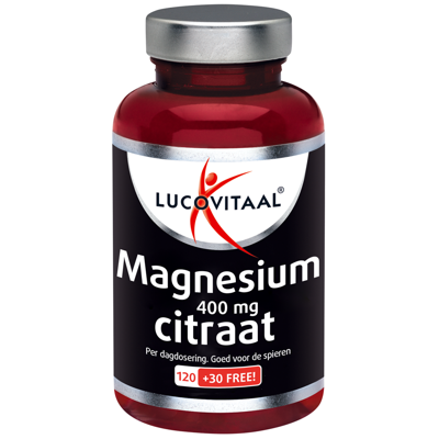 Lucovitaal Voedingssupplementen Magnesium 400mg Citraat Tabletten 150Tabletten Lucovitaal Voedingssupplementen Magnesium 400mg Citraat Tabletten 150Tabletten