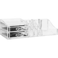 5Five Make-up organizer - 19 vakken en 2 lades - transparant - 30 x 9 cm - kunststof