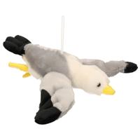 Vliegende meeuw knuffel - 28 cm - pluche - meeuwenknuffel