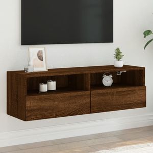 Tv-wandmeubel 100x30x30 cm bewerkt hout bruineikenkleurig