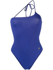 The Attico maillot de bain nervuré à une épaule - Bleu