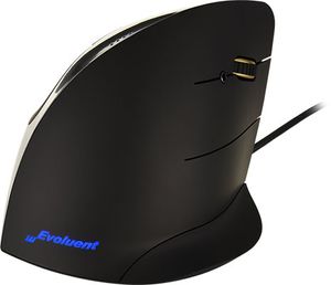 Evoluent Vertical Mouse Corded Right Hand Ergonomische muis USB Optisch Zwart, Zilver 5 Toetsen Ergonomisch