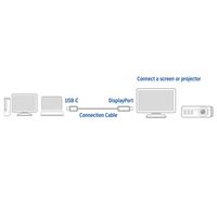 ACT USB-C naar DisplayPort male kabel 1,8m 4K @ 60Hz - thumbnail