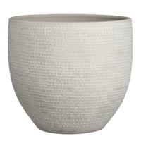 Mica Decorations Bloempot - lichtgrijs - terracotta - 29 x 26 cm - plantenpotten binnen