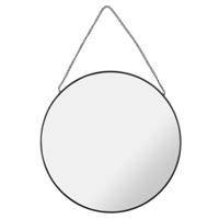 Wandspiegel Industrieel - metaal - rond - D29 cm - wanddecoratie spiegels