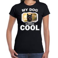 Cairn terriers honden t-shirt my dog is serious cool zwart voor dames