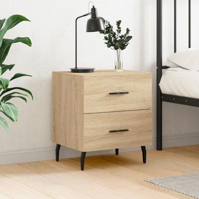 Nachtkastje 40x35x47,5 cm bewerkt hout sonoma eikenkleurig