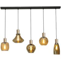 Masterlight Hanglamp zwart met goud Bounty Curiosa 5-lichts 2471-05-02-130-5-05