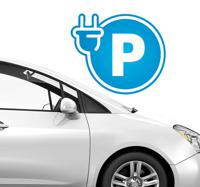 Bedrijfsstickers electrische auto parkeerplaats