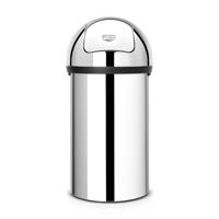 Push Bin afvalemmer, 60 liter - Brilliant Steel