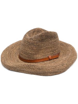 IBELIV chapeau Safari à design tressé - Marron