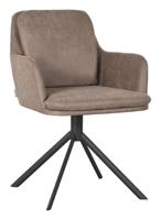 LABEL51 Draaibare Eetkamerstoel 'Joy' Micro Suede, kleur Taupe