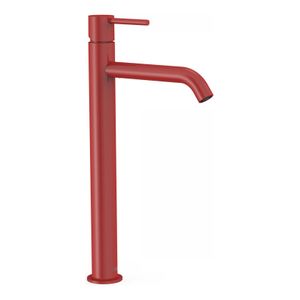 Wastafelkraan Tres Study | Opbouw | Mengkraan | Hoog model | 1-knop | Rond | Rood