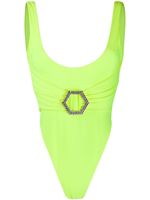 Philipp Plein maillot de bain à taille ceinturée - Jaune Philipp Plein maillot de bain à taille ceinturée - Jaune