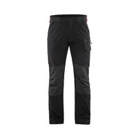 Blåkläder Service werkbroek met 4-weg stretch 14221645 | Zwart/Rood | Maat 56 - 7330509735053