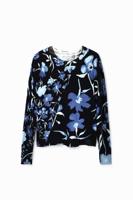 Trui bloemenpatch - BLACK - XL