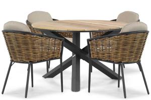 Lifestyle Nice/Fabriano 120 cm dining tuinset 5-delig