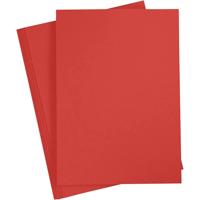 Hobby karton - A4 formaat - 40x vellen - rood - 180 grams - papier - knutselen