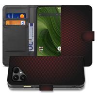 Fairphone 6 Smartphone | Book Case | & Portemonnee Hoesje in Geruit Rood Design Met 3 Pasjes