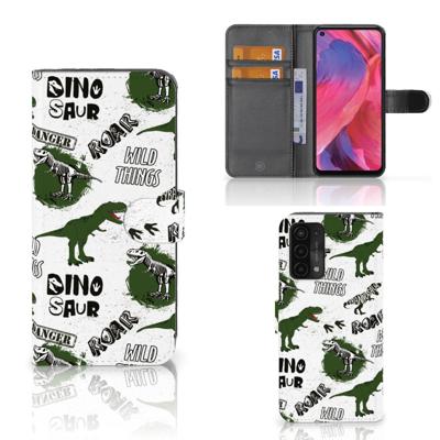Telefoonhoesje | Met pasjeshouder | voor OPPO A54 5G | A74 5G | A93 5G Dinosaurus