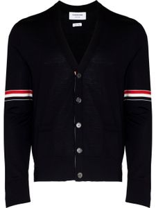 Thom Browne cardigan en maille à bandes tricolores - Noir