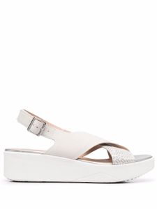 Geox sandales Laudara compensées à brides tressées - Gris