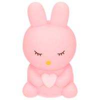 Kinder nachtlampje/bureaulampje - konijntje met hartje - roze - 13 cm   -