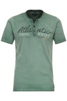 Casa Moda Casual Fit T-Shirt Henley kraag groen, Effen