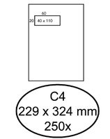 Envelop Quantore 229x324mm venster 4x11cm links zelfkl 250st