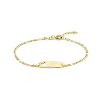 14k Gouden Graveerarmband met Hart Plaat - 15,5-19 cm, 5,3 mm