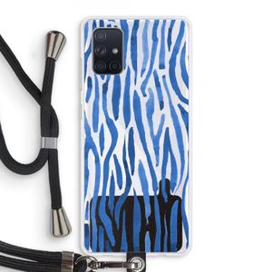 Blauwe nerven: Samsung Galaxy A71 Transparant Hoesje met koord