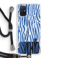 Blauwe nerven: Samsung Galaxy A71 Transparant Hoesje met koord