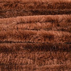 Chenille draad - 20x - bruin - 14 mm x 50 cm - hobby/knutsel materialen