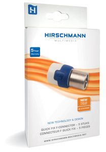 Hirschmann QFC 5 - quick fix F-connector - 5 stuks TV accessoire Blauw