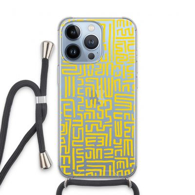 Majorelle Blue Print: iPhone 13 Pro Transparant Hoesje met koord